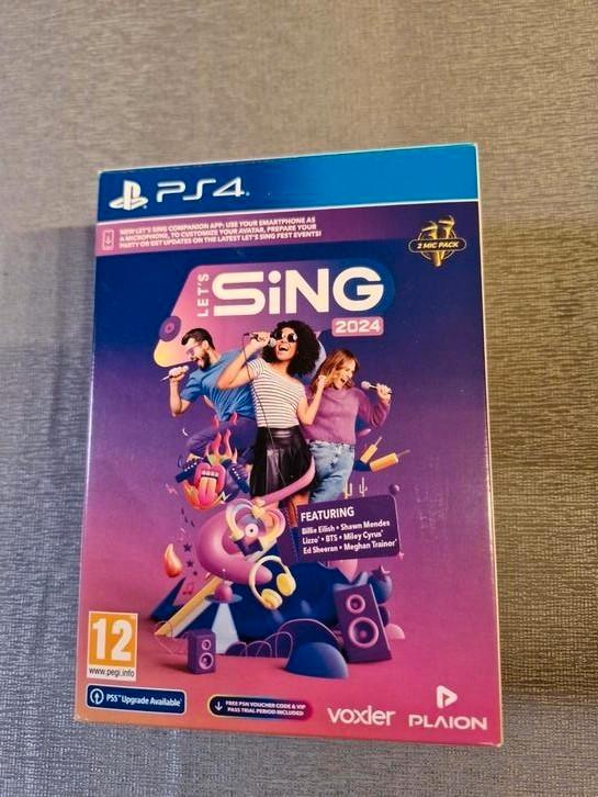 Let's Sing 2024 met 2 micro's, Consoles de jeu & Jeux vidéo, Jeux | Sony PlayStation 4, Comme neuf, Musique, À partir de 12 ans