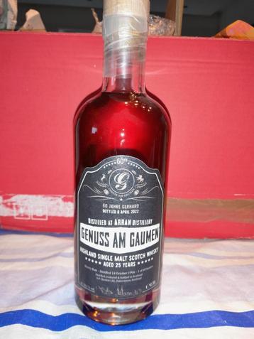 Whisky 25 jarige arran 1 van 60 flessen, Verzamelen, Wijnen, Ophalen of Verzenden, Zo goed als nieuw