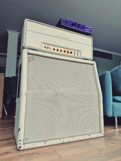 1997 Marshall Superlead Anniversary + Cabinet, Muziek en Instrumenten, Versterkers | Bas en Gitaar, Gebruikt, Gitaar, 100 watt of meer