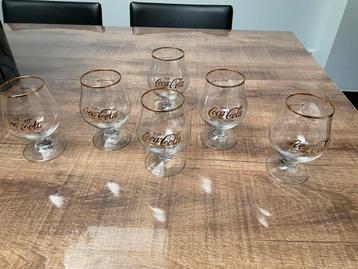 6 Coca Cola retro borrel glazen . zeldzaam te vinden . beschikbaar voor biedingen