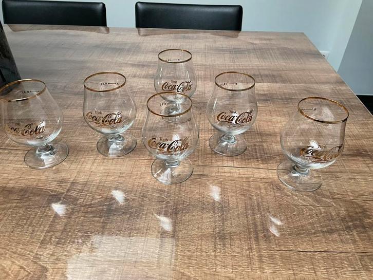 6 Coca Cola retro borrel glazen . zeldzaam te vinden ., Verzamelen, Glas en Drinkglazen, Zo goed als nieuw, Frisdrankglas, Ophalen of Verzenden