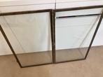 vitrine 2 koperen deurtjes, Ophalen, Gebruikt, Glas
