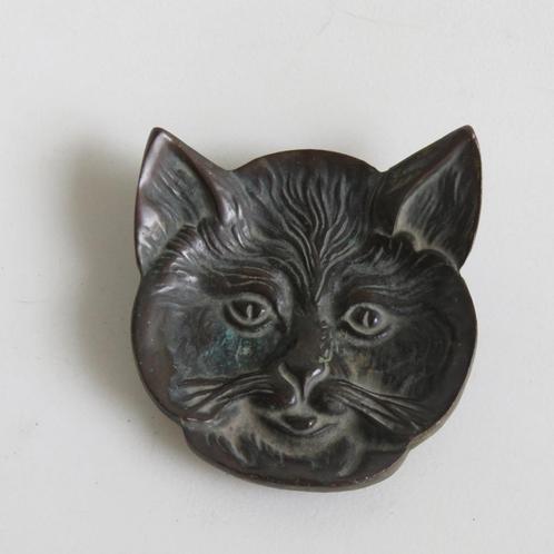 Vintage Art Nouveau bronzen vide poche kat, Antiek en Kunst, Curiosa en Brocante, Ophalen of Verzenden