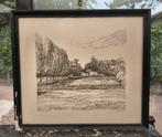 Zeedruk 52/600 Waalbrug Evergem Gent Gesigneerd, Antiek en Kunst, Kunst | Litho's en Zeefdrukken, Ophalen