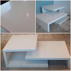 Witte design hoogglans salontafel goede staat, Huis en Inrichting, Tafels | Salontafels, Ophalen, Gebruikt