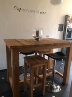 Bartafel met 4 krukken, Huis en Inrichting, Ophalen, Zo goed als nieuw
