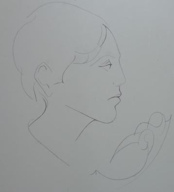 CHARLES DELPORTE / JONGENSPORTRET / ORIGINEEL / 39x39cm SIG beschikbaar voor biedingen