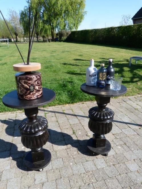 Statige massieve houten plantenstaander, Huis en Inrichting, Woonaccessoires | Zuilen en Pilaren, Gebruikt, Ophalen