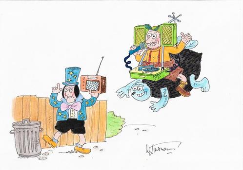 Urbanus Radio Salami originele tekening, Verzamelen, Stripfiguren, Ophalen of Verzenden
