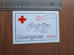Vintage Sticker Bloedgever Rode Kruis 1981, Verzamelen, Ophalen of Verzenden, Gebruikt