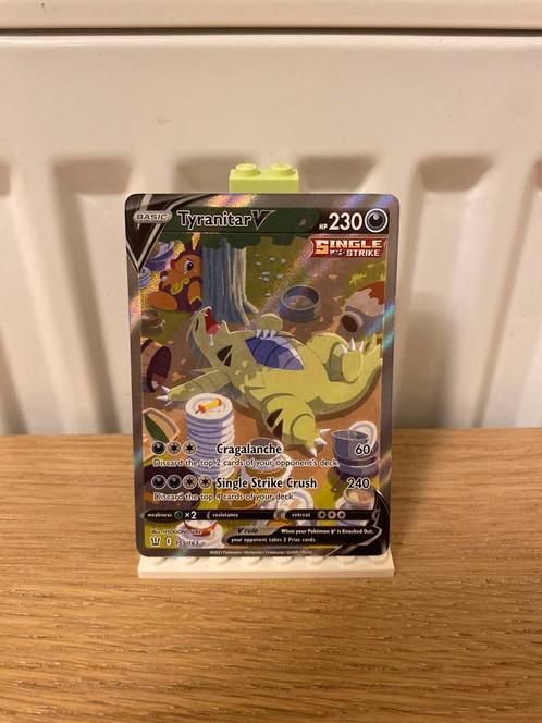 Tyranitar V Full Art 155/163 - Pokemon Kaart, Hobby en Vrije tijd, Verzamelkaartspellen | Pokémon, Nieuw, Losse kaart, Foil, Ophalen of Verzenden