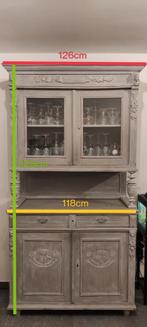 Vintage vitrinekast, Huis en Inrichting, Kasten | Buffetkasten, Ophalen, Gebruikt