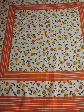Nappe fleurie orange 85 x 85, Enlèvement ou Envoi, Comme neuf