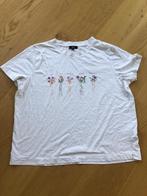 T short blanc brodé de fleurs C&A taille XXL, Gedragen, Wit