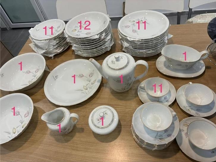 Prachtig antiek porseleinen servies - Kahla Germany, Antiek en Kunst, Antiek | Porselein, Ophalen