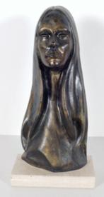 buste femme en resine signe charles delporte, Antiek en Kunst, Kunst | Beelden en Houtsnijwerken, Ophalen of Verzenden