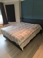 Boxspring zwart lederlook 200X160cm, Ophalen, Zwart, Tweepersoons, Zo goed als nieuw