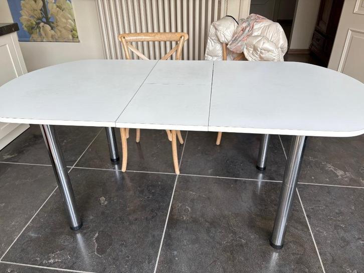 Tafel, Huis en Inrichting, Tafels | Eettafels, Gebruikt, 50 tot 100 cm, 150 tot 200 cm, Vijf personen of meer, Ovaal, Kunststof