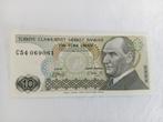 Bankbiljet 10 Turkse ponden Turkije 1970, Postzegels en Munten, Ophalen of Verzenden, Los biljet