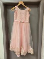 Roze meisjesjurk afgewerkt met pareltjes 11-12 jaar, Kinderen en Baby's, Kinderkleding | Overige, Ophalen, Gebruikt, Meisje