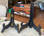 2 houten steunen: voetenbank, sierplaat of frame, Antiek en Kunst
