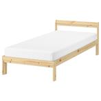 IKEA Bedframe  in wit, 90x200 cm met lattenboden, 90 cm, Gebruikt, Eenpersoons, Wit