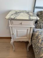 2 nachtkastjes vintage hout marmer, Ophalen, Zo goed als nieuw, Hout