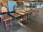 Oude inklapbare Cafe tafels/bistrotafels/eettafels origineel, Huis en Inrichting, Tafels | Eettafels, Gebruikt, 50 tot 100 cm