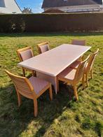 Marmeren tafel en 6 stoelen, Huis en Inrichting, Ophalen, Zo goed als nieuw