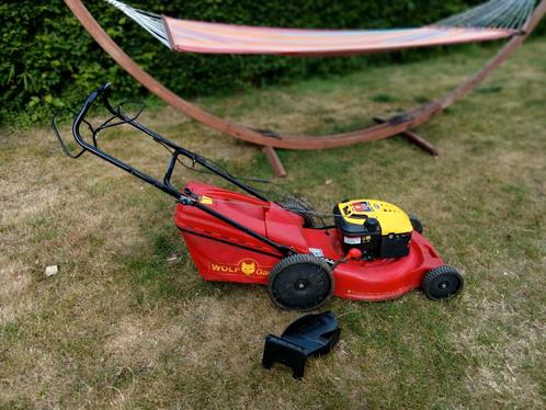Zelftrekker grasmachine wolf garden benzine, Tuin en Terras, Grasmaaiers, Zo goed als nieuw, Benzine-grasmaaier, 40 t/m 49 cm