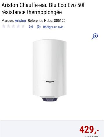 Ariston BlueCo Evo 50l warmwaterverthermische weerstand beschikbaar voor biedingen