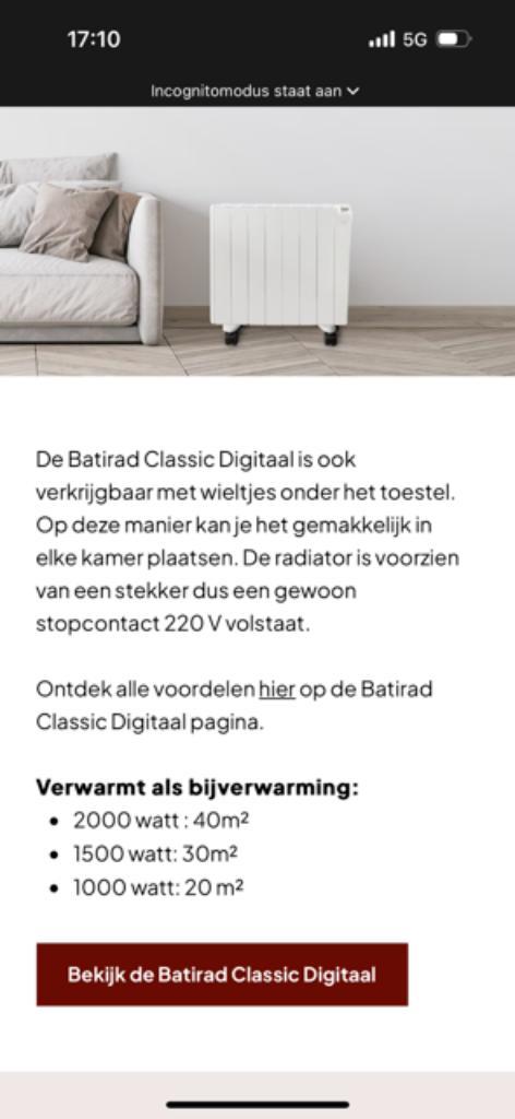 mobiele elektrische radiator (speksteen), Huis en Inrichting, Overige Huis en Inrichting, Zo goed als nieuw, Ophalen