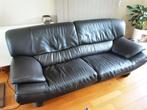 Driezit donkerbruin leder, Ophalen, Driepersoons, Leer, Modern