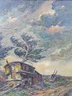 Charles Wellens - De Woonwagen - olieverf op paneel, Ophalen
