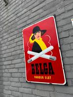 BELGA emaille reclamebord 1951, Ophalen, Gebruikt, Reclamebord