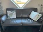 Lederen salon - 2 zetels + poef, Enlèvement, Utilisé, Cuir, Modern
