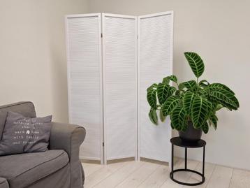 Kamerscherm Paravent Hout Wit 3 panelen beschikbaar voor biedingen