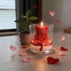 Bougie Bio ourson st valentin artisanal, Enlèvement ou Envoi, Neuf, Rouge, Bougie