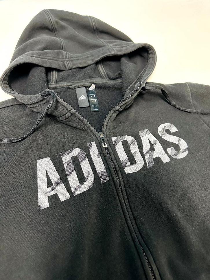 Adidas - Pull à capuche avec zip, Kleding | Heren, Truien en Vesten, Gedragen, Maat 46 (S) of kleiner, Zwart, Ophalen of Verzenden