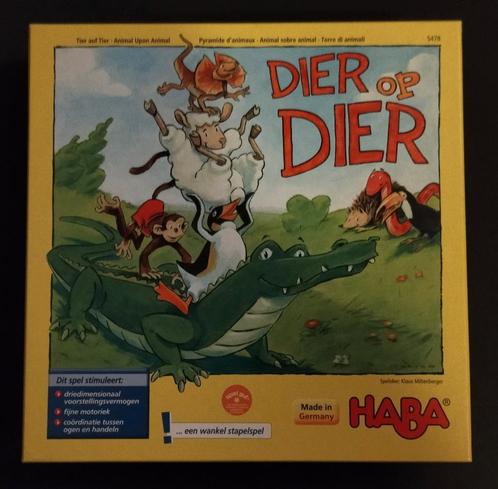 Haba: Dier op Dier, Hobby en Vrije tijd, Gezelschapsspellen | Bordspellen, Gebruikt, Ophalen of Verzenden