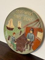Sierbord Vlaams aardewerk spreuk "Oost west thuis best", Antiek en Kunst, Ophalen