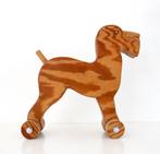 Vintage hond handwerk deco  - Houten speelgoed, Ophalen of Verzenden