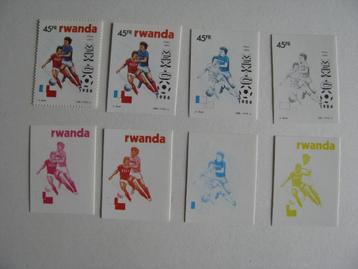 Buzin- postzegels (8) kleurdegradatie-Rwanda. beschikbaar voor biedingen