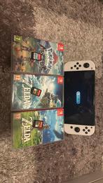 Nintendo Switch Oled + 3 games+ originele opbergbox, Games en Spelcomputers, Met games, Zo goed als nieuw, Met 1 controller, Switch OLED