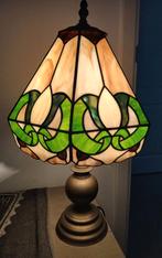 Antieke tiffanylamp met koperen voet, Antiek en Kunst, Ophalen of Verzenden