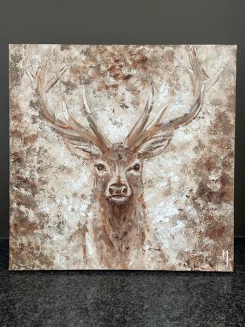 Schilderij hert op 3D doek Mk Art beschikbaar voor biedingen