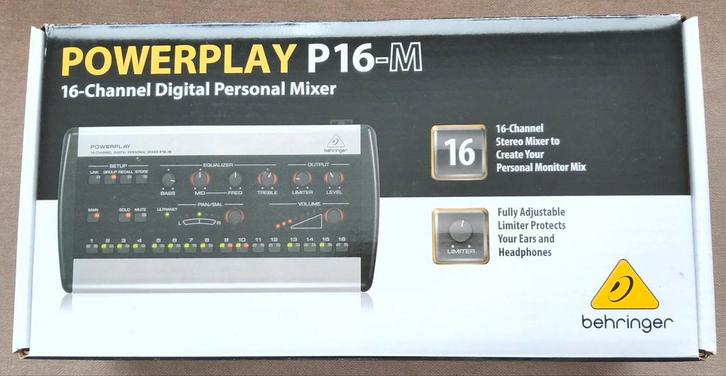 Behringer Powerplay P16-M - 16 kanaals Digitale mixer, Muziek en Instrumenten, Mengpanelen, Zo goed als nieuw, 10 tot 20 kanalen