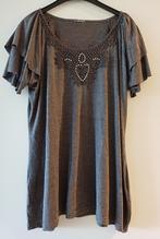 donkergrijs tshirt met laagjes aan mouwen, Maat 42/44 (L), Ophalen of Verzenden, Zo goed als nieuw, Zonder mouw