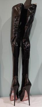 670C* Gianrico MORI - sexy zwarte dijhoge laarzen (40), Hoge laarzen, Verzenden, Zwart, Nieuw