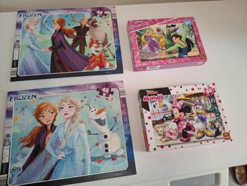 Puzzels frozen,  minnie mouse en Disney Princess   beschikbaar voor biedingen